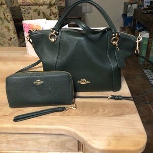 Coach bag and matching wristlet